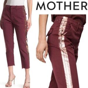 Mother Denim The Shaker Prep Fray Dahlia/Rose Gold Ankle Pants 26